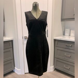 NWT - faux suede midi dress with leg slit - 10